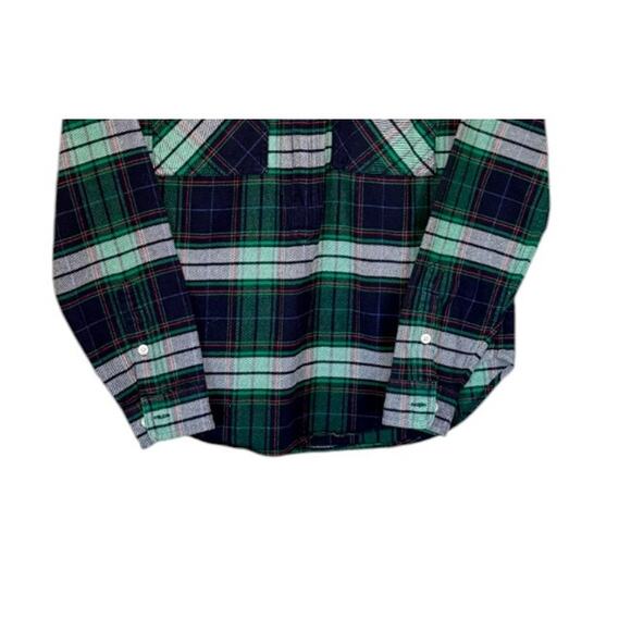 J.Crew Buffalo Plaid Flannel Top Women XX Small Green Blue 100% Cotton Gorpcore - Picture 3 of 7